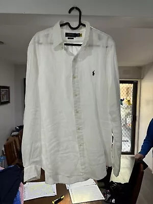 Polo Ralph Lauren Custom Fit White Oxford Shirt • $50