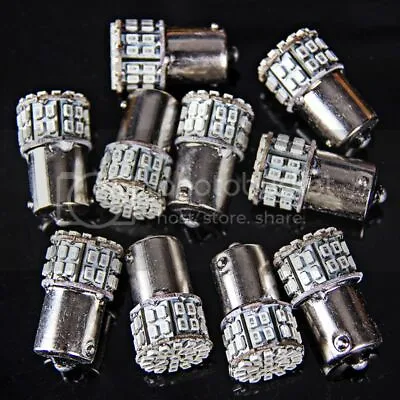 10x Ba15s 1156 Red Turn Light Signal Parking Super Bright 50 SMD LED Bulb Camper • $12.99