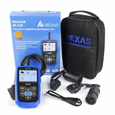 NEXAS Car & Heavy Duty Truck OBD2 6 & 9 Pin Diesel Gas HD Code Reader Scan Tool • $109