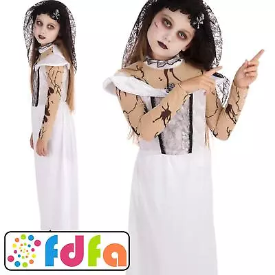 Forum Kids Halloween Scary Zombie Bride Girls Childs Fancy Dress Costume • £10.49