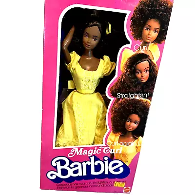 Vintage Magic Curl Barbie AA Black Doll 1981 Mattel 3989 NIB - Steffi Face ⭐️ • $494