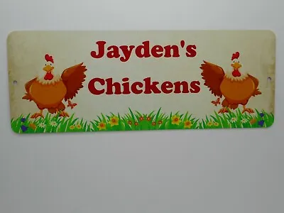 Chicken Sign Personalised Name Hen House Coop Metal Weatherproof • £7.90