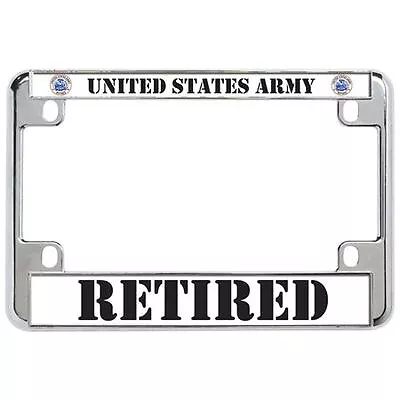 UNITED STATES ARMY RETIRED  Military Metal Motorcycle License Plate Frame Tag • $17.99