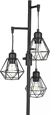 HUIOP Dimmable Industrial Floor Lamp W/ 3 LED Edison Bulbs - KL-1717F-3 • $49.99