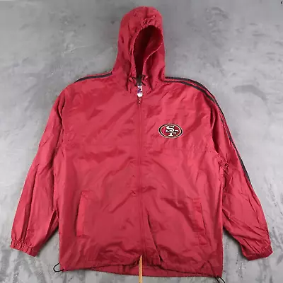 Vintage Unique Sports San Francisco 49ers Jacket M Medium NFL Red Windbreaker • $38.88