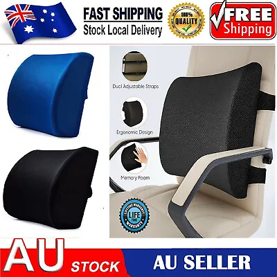 Memory Foam Lumbar Support Pillow Back Pain Chair Cushion Home Office Car Seat • $27.49