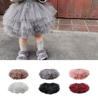 Kids Girls 6 Layer Tulle Ballet Tutu Princess Cute Toddler Holiday Party Skirt • £7.91