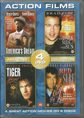  4 DVD MOVIE ACTION FILMS ON 2 DISCS Americas Dream The Dark Side Of The Sun T • £2.99