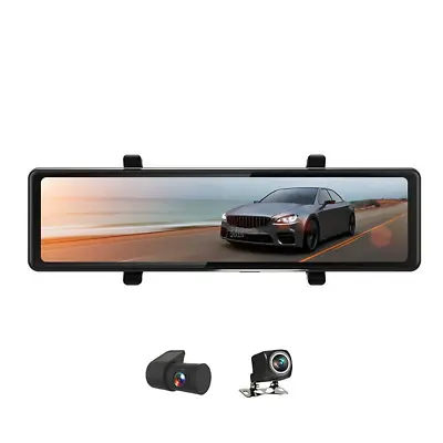 12in 3 Len WiFi GPS Car DVR Dash Cam HD Rear View Mirror Camera Video Recorder • $170