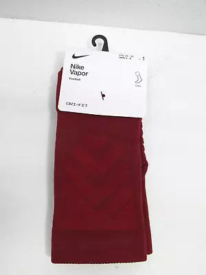 Nike VAPOR Maroon Football Crew DRI-FIT Socks Sz Women 4-6 / OR Youth 3Y-5Y RED • $12.90