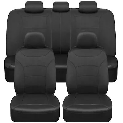Turismo Car Seat Covers Full Set Front & Rear Bench For Auto Truck SUV Black • $33.50