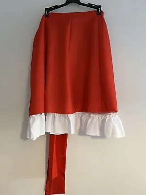 Japanese Anime Fancy Dress Womens Size Extra Large 14-16 Red Mesh Underskirt Bow • £6.95