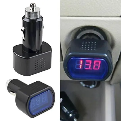 LED Car Van  Meter Monitor Gauge Cigar Lighter 12V 24V Battery Volt VoltageNew • £5.34
