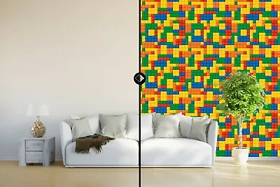 $34.99 • Buy Playroom Blocks Legos Theme Wallpaper Mural Interior. Wall Decal For Decoration