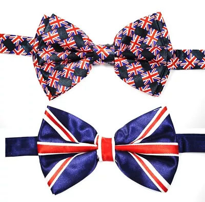 Union Jack Bow Tie King Coronation Bow Tie Countries Fancy Dress Costume Party • £3.99