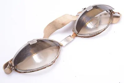 ✅ Antique Ski Motorcycle Steampunk Wwii? Goggles Safety Aviator Racing Glasses • $197.50