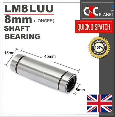 LM8LUU 8mm Linear Shaft Bar Rail Slide Bearing Longer Motion 3D Printer CNC UK  • £2.95