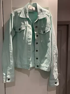 Quba & Co Size 10 (38) Mint Green Denim Jacket • $34.10