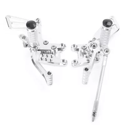 Adjustable Rearset For Suzuki 2000-2004 GSXR1000 & 1996-2005 GSXR600 750 Silver • $109.22