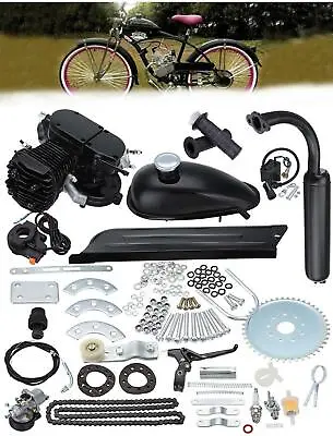 2 Stroke 50cc Bicycle Petrol Gas Motorized Engine Bike Motor Kit Set Black • $86.89