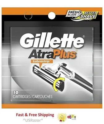 10 Gillette Atra Plus Razor Blades Refills Cartridges (unboxed) Fits Vector Slim • $15.99