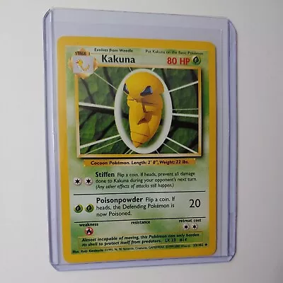 $4.95 • Buy 4th Print Base Set Kakuna 33/102 Uncommon Pokemon Card Near Mint!