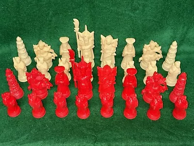 Vintage 1960s Transco Tag Collector's Mandarin Chess 32 Piece Set •No Board• • $24.99