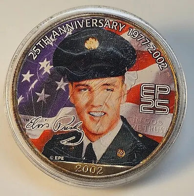 Elvis Presley 25th Anniversary U.S. Silver Eagle 1oz Fine Silver Coin In Capsule • $50