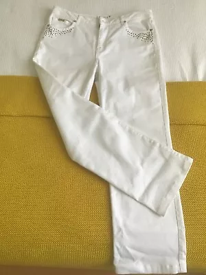 M&S Per Una Straight Leg White High Rise Jeans Size 12 Short • £7.51