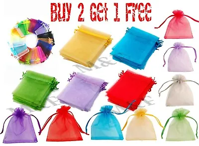 £6.20 • Buy ORGANZA BAGS Wedding Bridal Baby Shower Party Candy Favour Gift Jewellery Pouch