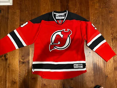 $99.99 • Buy Used Reebok New Jersey Devils Zach Parise Size XL NHL Red Vintage With Stains