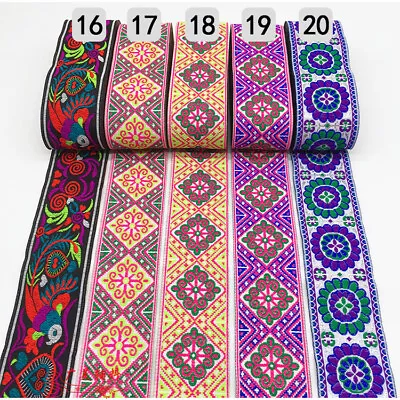 7 Yards/1 Roll Floral Embroidered Jacquard Ribbon Trim Braid Lace Fringe Crafts • £9.68