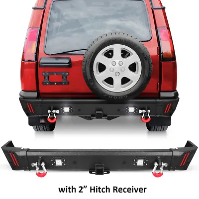 Rear Bumper For 1999-2004 Land Rover Discovery 2 Off-Road W/ LED Lights D-Rings • $349.99