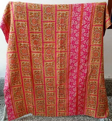 £22.79 • Buy Vintage Patchwork Kantha Bedspread Indian Handmade Quilt Throw Cotton Blanket 