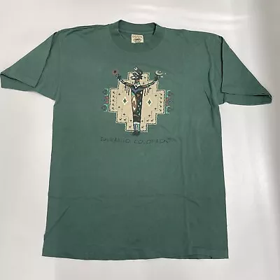 Vintage 90s Durango Colorado Men's L Single Stitch Graphic Tee USA Aztec Pattern • $14.99