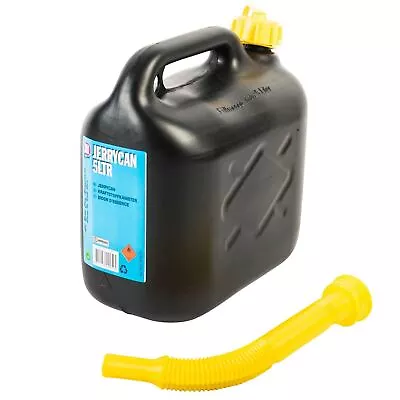 £6.10 • Buy 5l Black Plastic Fuel Jerry Can Petrol Diesel With Spout Water 10litre -fame
