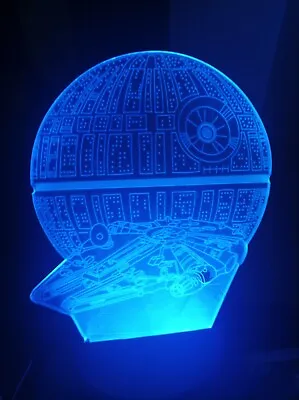 £10.80 • Buy Star Wars 3D Night Light Death Star Falcon Illusion Lamp With Remote 