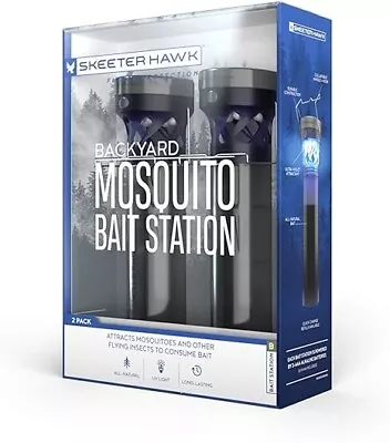 Skeeter Hawk Backyard Mosquito Bait Station UV Light 2pk  Portable/Battery Power • $19.99