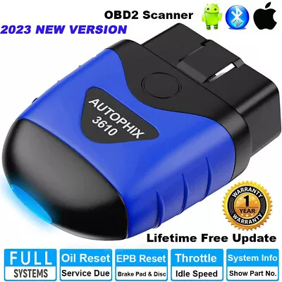 OBDII Scanner All System Diagnostic Tool Bluetooth Car Fault Code Reader EBP Oil • £49