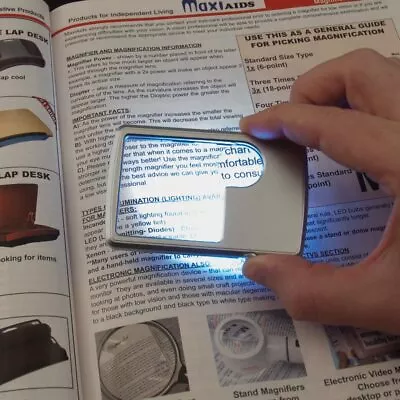 New Credit Card Size Dual Power LED Magnifier - 3X + 6X (pack Of 2 And 3) • $9.99