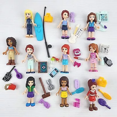 LEGO Friends 10 X Minifigures + 30 Accessories Bulk Lot Bundle Minidolls • $44.90