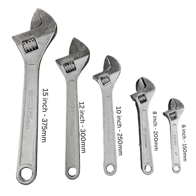 Heavy Duty Adjustable Wrench Tools 6 / 8 /10 / 12 /15  Drop Forged Steel Spanner • £4.99