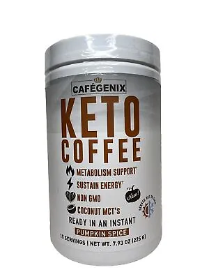 CAFÉGENIX KETO COFFEE Instant With Grass Fed Butter MCT Oil PUMPKIN SPICE 7.93oz • $26.99