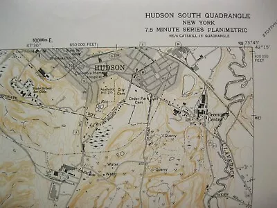 NYS Dept. Of Transportation Topographic Map Of Hudson South 1976 • $12