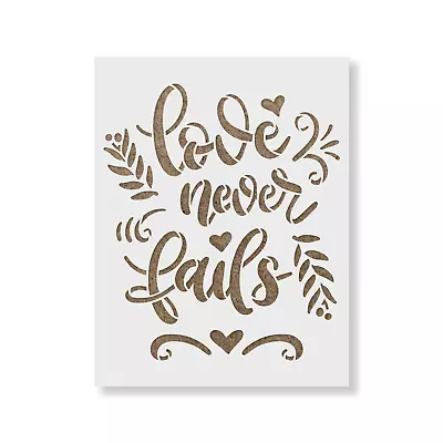 Love Never Fails Sign Stencil - Durable & Reusable Mylar Stencils • $5.99