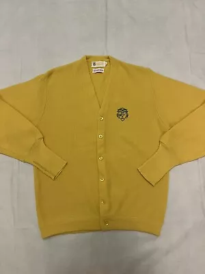 Vintage 60-70’s Kimberton 100% Virgin Orlon Yellow Button Front Cardigan Sz MED • $32.95