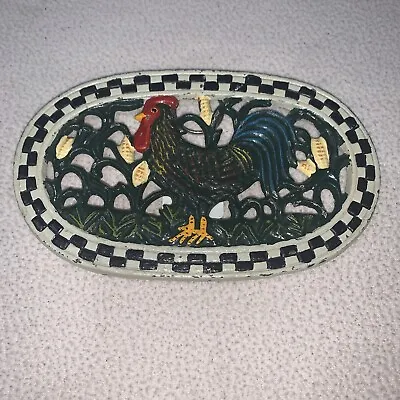 Vintage Cast Iron Pan Holder Wall Decor Rooster • $14.99