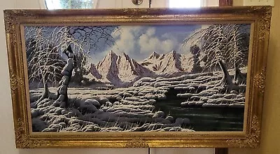 Miklos Neogrady Original Oil Painting On Canvas Of Mountain Snow Scene Landscape • $150