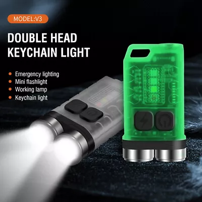 BORUiT LED Mini Keychain Light EDC Pocket Flashlight Camping Torch Rechargeable • $19.99