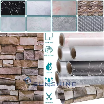 Marble Contact Paper Self Adhesive Peel &Stick Wallpaper Kitchen Countertop 10FT • $10.75